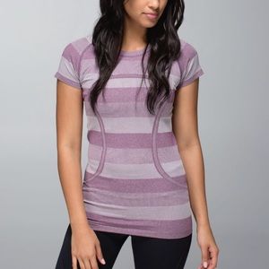 Lululemon Run Swiftly Tech Heathered Plum shirt